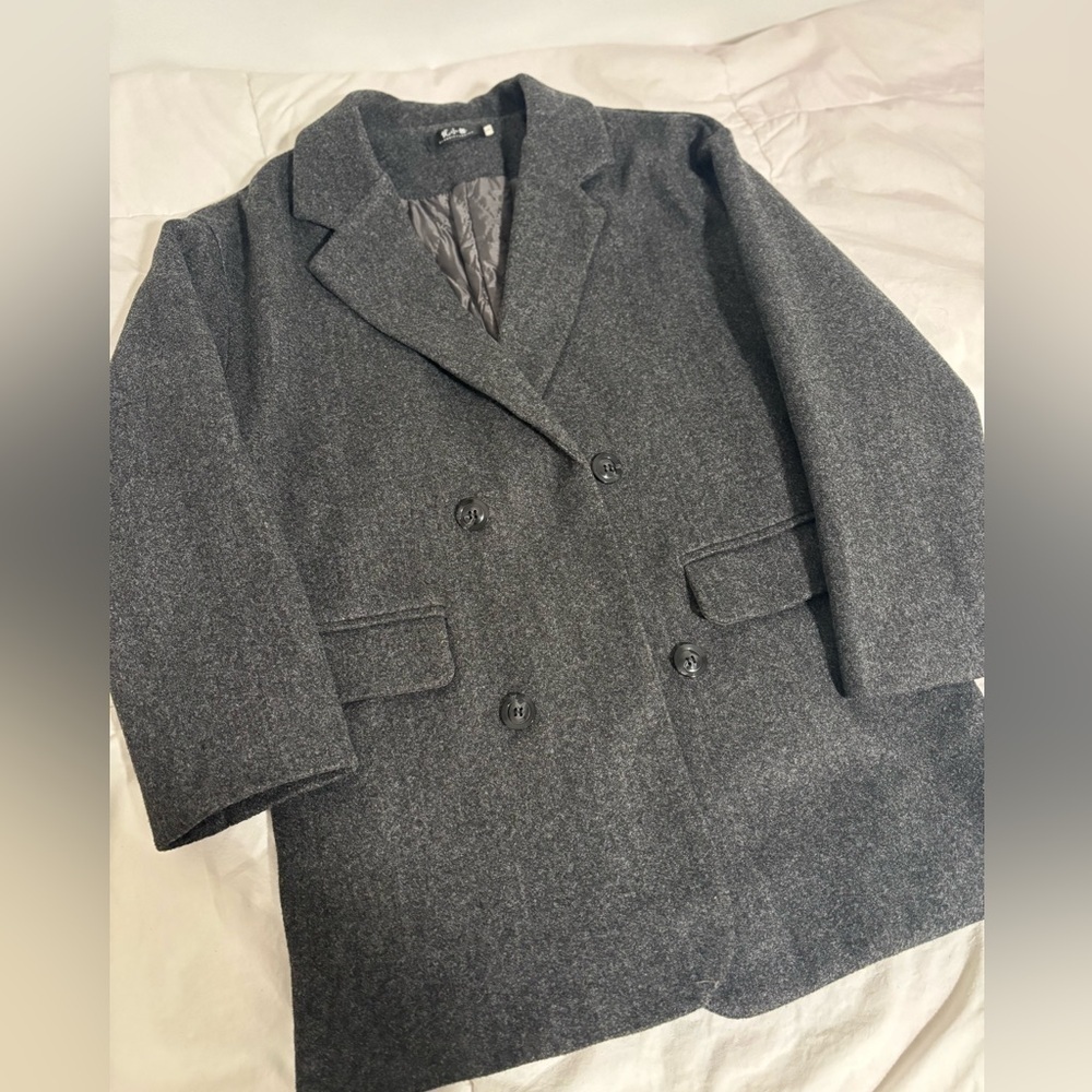 Women's Double-Breasted Gray Coat